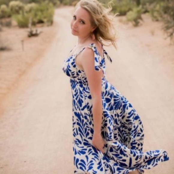 Alexis Botanical Tie Strap Asymmetrical Hem Dress - Picture 11 of 16